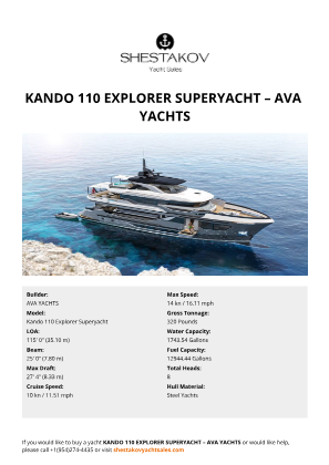AVA YACHTS - Kando 110 Explorer Superyacht