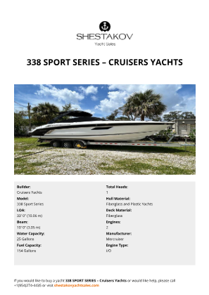 Cruisers Yachts - 338 Sport Series