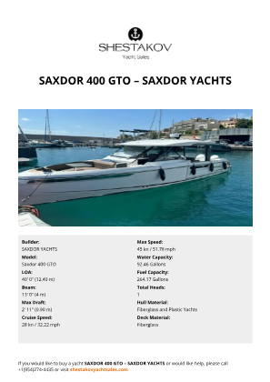 SAXDOR YACHTS - Saxdor 400 GTO