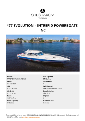 INTREPID POWERBOATS INC - 477 Evolution