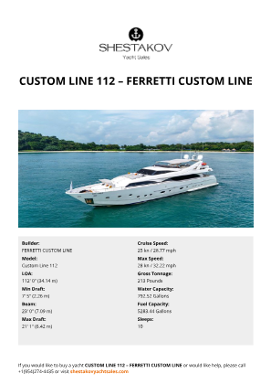 FERRETTI CUSTOM LINE - Custom Line 112
