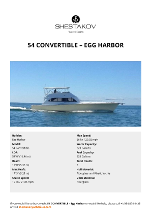 Egg Harbor - 54 Convertible