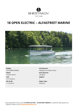 ALFASTREET MARINE - 18 open electric