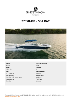 SEA RAY - 270SD-OB