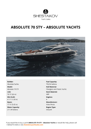 Absolute Yachts - Absolute 70 STY