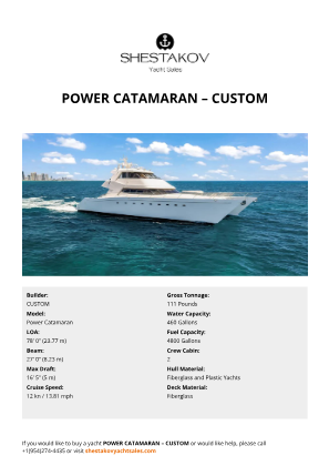 CUSTOM - Power Catamaran