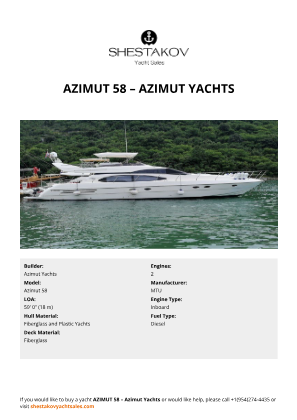 Azimut Yachts - Azimut 58