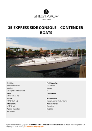 Contender Boats - 35 Express Side Console