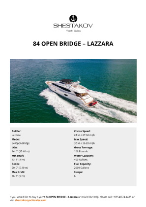 Lazzara - 84 Open Bridge