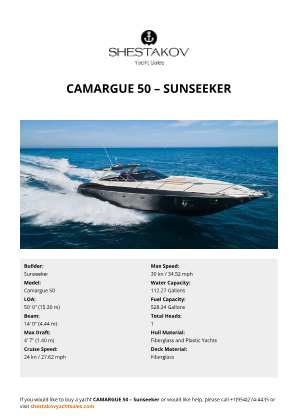 Sunseeker - Camargue 50