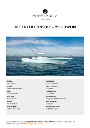 YELLOWFIN - 36 CENTER CONSOLE