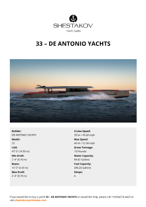 DE ANTONIO YACHTS - 33