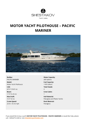PACIFIC MARINER - Motor Yacht Pilothouse