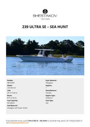 SEA HUNT - 239 Ultra SE