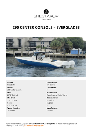 Everglades - 290 Center Console