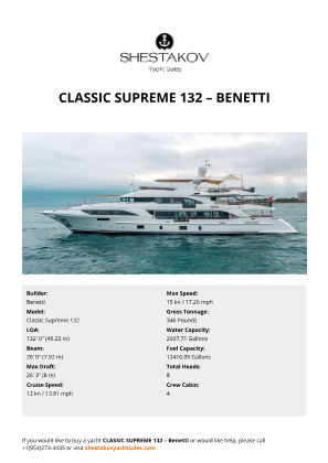 Benetti - Classic Supreme 132