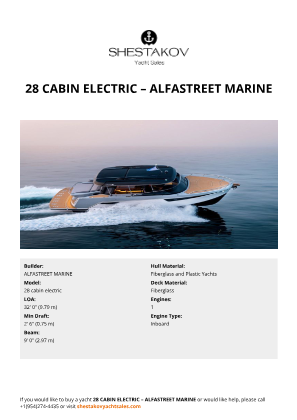 ALFASTREET MARINE - 28 cabin electric