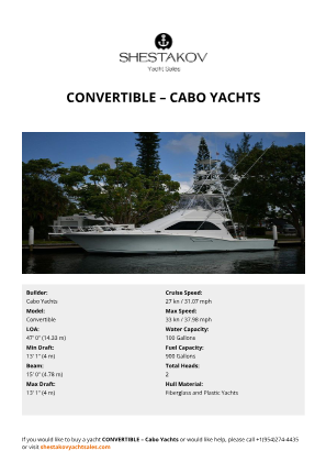 Cabo Yachts - Convertible
