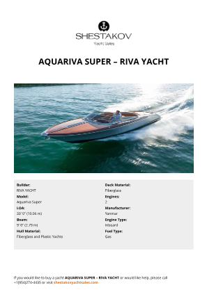 RIVA YACHT - Aquariva Super
