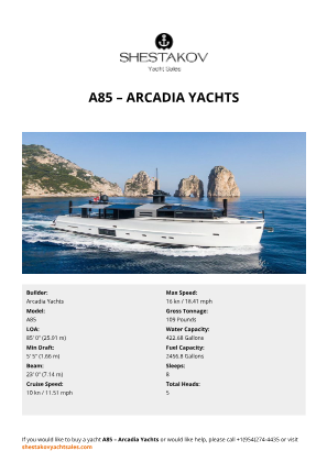 Arcadia Yachts - A85