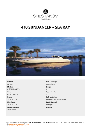 SEA RAY - 410 SUNDANCER