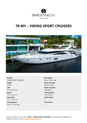 VIKING SPORT CRUISERS - 70 MY