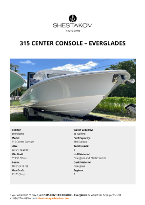 Everglades - 315 Center Console