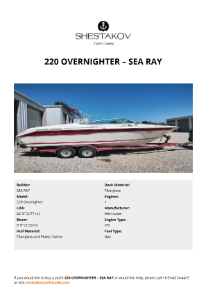 SEA RAY - 220 Overnighter
