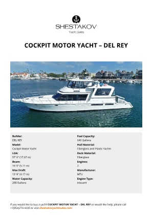 DEL REY - Cockpit Motor Yacht