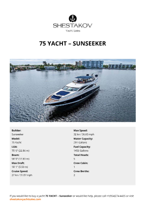 Sunseeker - 75 Yacht