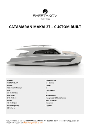 CUSTOM BUILT - Catamaran Makai 37