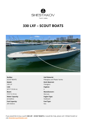 SCOUT BOATS - 330 LXF