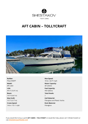 TOLLYCRAFT - Aft Cabin