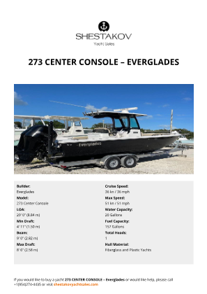 Everglades - 273 Center Console
