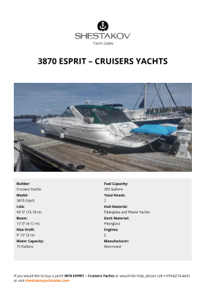 Cruisers Yachts - 3870 Esprit