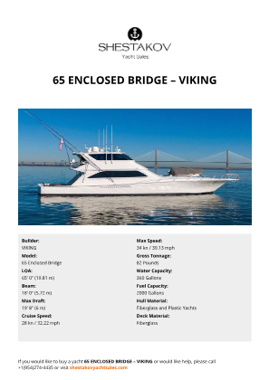 VIKING - 65 Enclosed Bridge