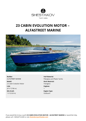 ALFASTREET MARINE - 23 Cabin Evolution Motor
