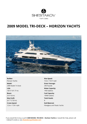 Horizon Yachts - 2009 Model Tri-Deck