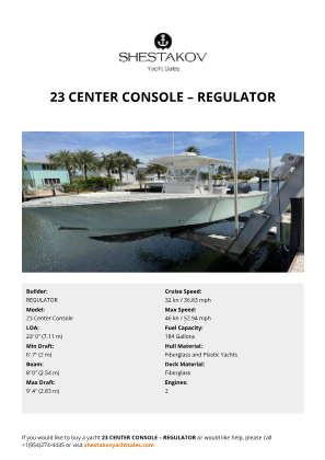 REGULATOR - 23 Center Console