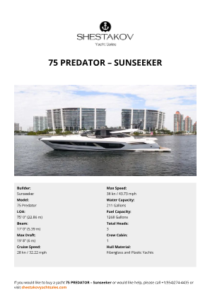 Sunseeker - 75 Predator