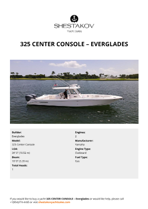 Everglades - 325 Center Console