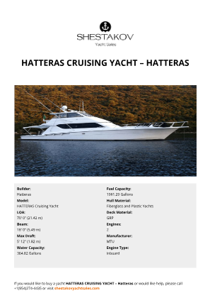 Hatteras - HATTERAS Cruising Yacht