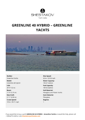 Greenline Yachts - Greenline 40 Hybrid