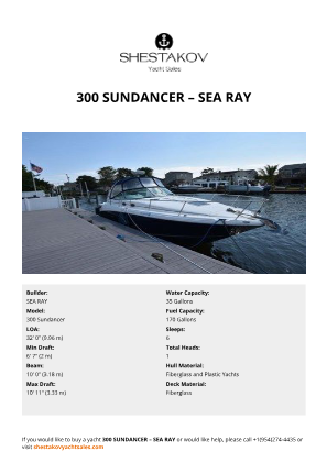 SEA RAY - 300 Sundancer