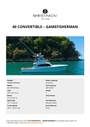 GAMEFISHERMAN - 40 CONVERTIBLE