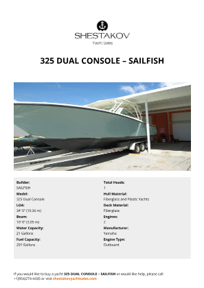 SAILFISH - 325 Dual Console