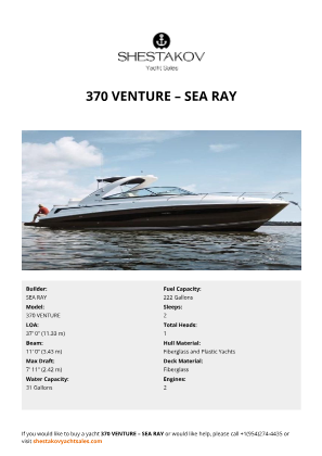 SEA RAY - 370 VENTURE