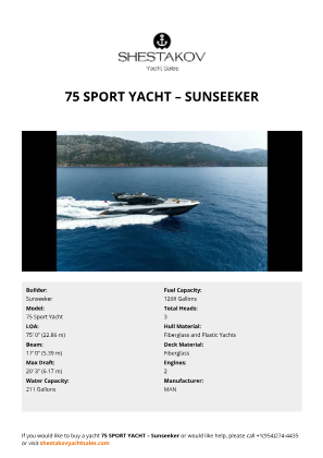 Sunseeker - 75 Sport Yacht