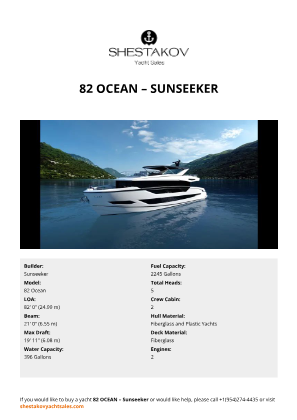 Sunseeker - 82 Ocean
