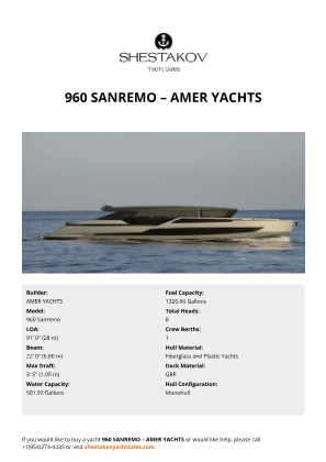 AMER YACHTS - 960 Sanremo